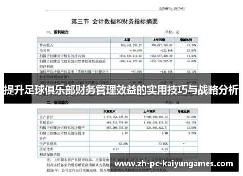 提升足球俱乐部财务管理效益的实用技巧与战略分析 提升足球俱乐部财务管理效益的实用技巧与战略分析