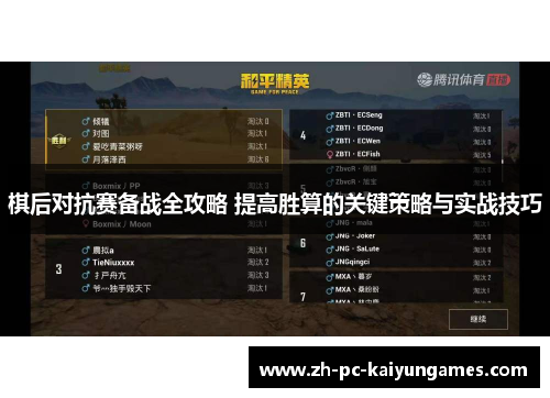 棋后对抗赛备战全攻略 提高胜算的关键策略与实战技巧